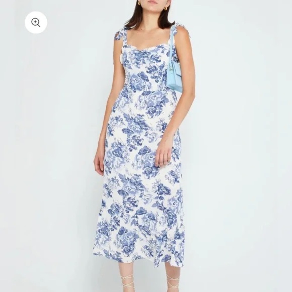 O.P.T. Floral Blue and White Dress